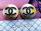 2pcs Stamped Chanel Cc  Gold   Black Round Button 18mm