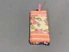 Antique Floral Silk Pin Cushion Pin Keep Bodkin Needle Holder Sewing Pincushion