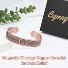 Men s Bracelet Magnetic Therapy Arthritis Pain Relief Pure Solid Copper Bangle