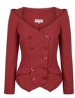 Sophie Sitbon Paris Statement Red Linen Structured Shoulders Jacket Rare Sz36 Xs