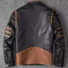 Men s Genuine Leather Motorcycle Biker Jacket Black  Cafe Racer Riding Jacket