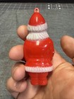 Vintage Molded Plastic Santa Claus Ornament Christmas Mid Century