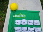 Kelloggs Sesame Street 4   Mini Beans  Green Cloth Hanging Display Only