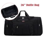 72l 26  Zippered Duffle Luggage Bag Large Waterproof Travel Sports Handbag Black