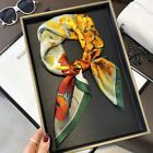 100  Silk Mulberry 27  Square Scarf Women Vintage Neckerchief Wrap Orange Flower