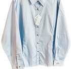 Nwt Womens Xl Featherlite All Day Wear Blue Business Long Sleeve Dress Shirt