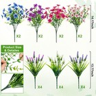20 Bundles Artificial Flowers For Outdoors Decoration Fake Silk Flowers Uv Re   