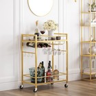 Bar Cart  Serving Cart For Home  Drink Cart  Mobile Kitchen Shelf With Wine R   