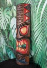 Tribal Tiki Bar Mask Wood Tropical Patio Wall D  cor 20  X 6 