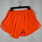 Lululemon Hotty Hot Shorts Womens W24 Bright Orange Built-in Liner Sweat Wicking