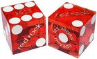Red Rock Las Vegas Casino Craps Dice Red Polished Matching Serial  s   Pouch