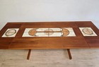 Mid Century Danish Modern Teak Tiled Dropleaf Dining Table-refinished-denmark