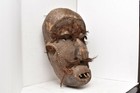 Antique African Dan Guerre Carved Wood Tribal Mask Large Hair Teeth 21  Africa