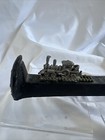 Pewter Locomotive Mining Train Model On An Iron Railroad Spike Nail