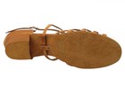 Women s West Coast Swing Dark Tan Satin Dance Shoes Low Heel 1 5 Very Fine 70c