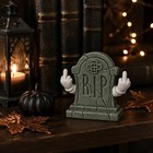 Halloween Tombstone Figurine Middle Finger Resin Statue 1 97 Inch Decor