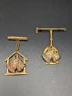 Adorable Vintage Scottish Terrier Dog Brooches With Early Plastic Heads