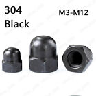 Black 304 Stainless Steel Hex Cap Nuts Hex Acorn Nut M3 M4 M5 M6 M8 M10 M12