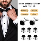 8pcs Mens Cufflinks And Studs Set Tuxedo Epoxy Formal Shirts Business Wedding