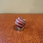 Vintage Handmade Art Glass Artist Signed Jd Marble 1 19    Orange   White  1