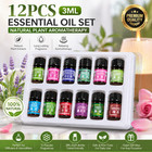 12pcs Essential Oils Set Natural Aromatherapy Diffuser Fragrance Oils Healing Us