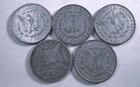 Morgan Silver Dollar -lot Of5 -consecutive Yrs 1878-1882