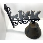 Vintage Cast Iron Kitty Cat Kittens Dinner Porch Bell