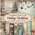 Vintage Christmas Shabby Chic Scrapbook Paper Craft Pad  24 Nostalgic X mas Desi