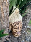Shrunken Head Voodoo Wooden Wall Plaque Tropical Tiki Decor 12 x 6 5 