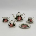 Griselda Hill Pottery Wemyss Cabbage Rose Mini Tea Set 6 Piece Set Signed Rare