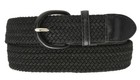 7001 Men S Leather Covered Buckle Woven Elastic Stretch Belt 1-1 4  Wide