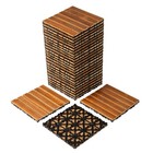 27 Pcs Interlocking Patio Deck Tiles 12x12  Wood Outdoor Flooring Waterproof
