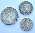 Foreign Coins - Uk  Lot Of 3 Coins  Cool  1976 50p  1957 Shilling  1993 20p   74