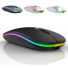 2 4ghz Wireless Optical Mouse Usb Rechargeable Rgb Cordless Mice For Pc Laptop