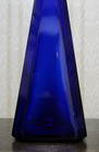 Cobalt Blue Bottle Art Glass Long Neck Decanter 13  Vase Home Decor Vintage