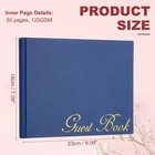Elegant Guestbook  9 x7  Pu Leather Wedding Guest Book  Blue