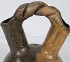 Vintage   Rare Unsigned Handmade 7  Navajo Pot Wedding Vase W twisted Handle