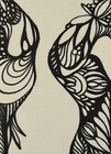 Ink Forms  1 -  between  Original Mini Aceo Ink Drawing 2 5x3 5  Signed