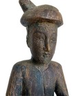 Vtg Hand Carved Wood Man Musician Playing A String Instrument  Thailand 15-3 4 