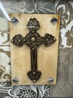 Framed Cross Wall Decor Rustic Christian Religious Inspirational Artwork 10x10
