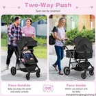 Black 2-in-1 Foldable Baby Stroller Travel Buggy 22 Lbs Newborn Infant