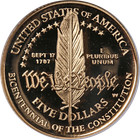 1987-w Constitution Commemorative Gold  5 Ngc Pf70 Ultra Cameo - Stock