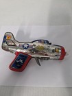 Vintage Tin Airplane Friction Trigger Toy 30 Jet Fighter Japan Parts repair