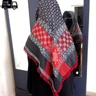 Traditional Palestinian Keffiyeh Scarf Unisex Shemagh Tassel Red Black Wrap