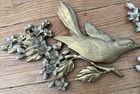 Vintage 3 Piece Set Dart Syroco Gold Birds   Dogwood Floral Branches Plaques    67