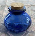 Vintage Antique Cobalt Blue Glass Inkwell Bottle