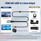 Hdmi Arc To 3 5mm Aux Audio Extractor Converter Cable 3 Ft  Usb Powered Arc earc
