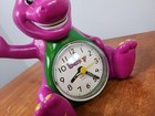 Vintage Barney The Dinosaur Armitron Quartz Clock Toy Purple   Green Kids Tested