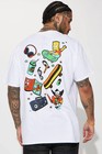 The Simpsons Mens Bart Simpson   Krusty The Clown Icons White Shirt Nwt S-3xl