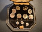 Vintage Art Deco Krementz Mother Of Pearl Tuxedo Shirt Stud Set 9pcs - Rare